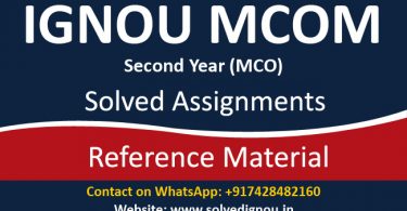 IGNOU MCO Solved Assignment (MCOM 2nd Year)